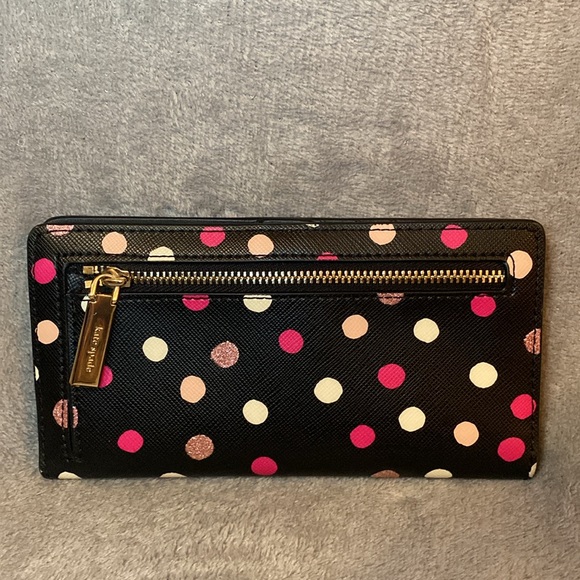 🩷♠️KATE SPADE🩷♠️ Staci Large Glimmer Dot Slim Bifold Wallet/EUC - Picture 5 of 7